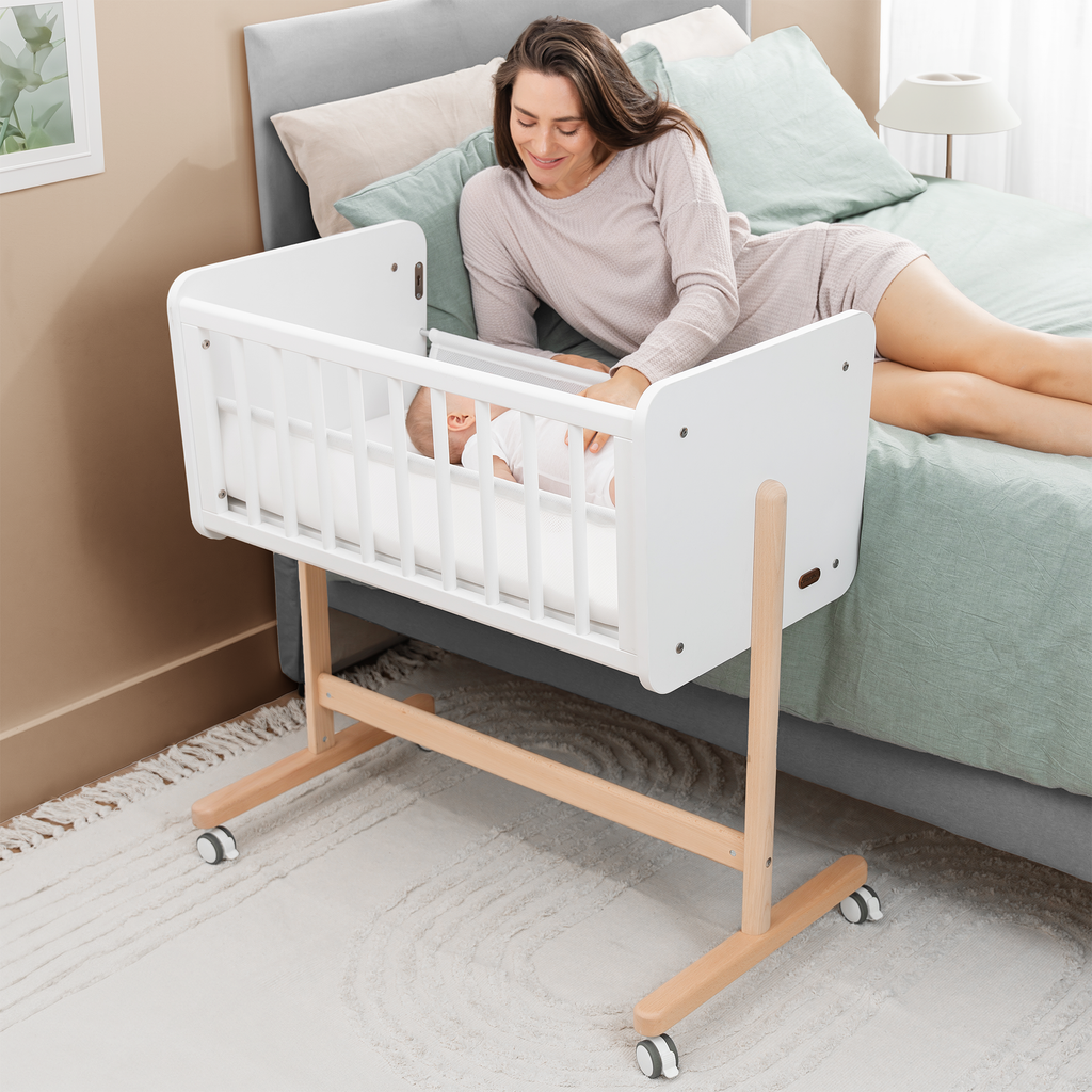 Wooden Bedside Bassinet Sleeper for Babies by Comfy Cubs