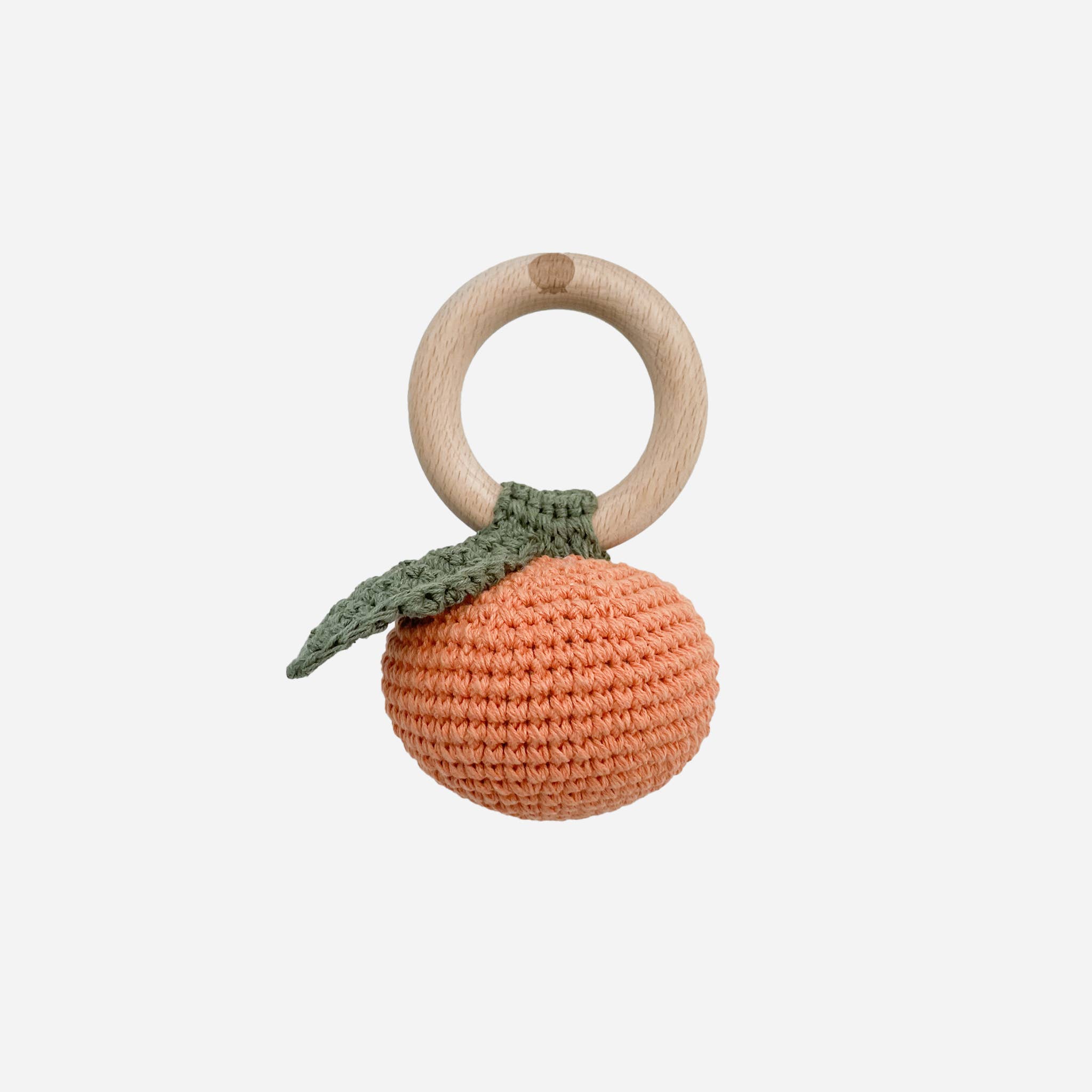 Teether Orange Cotton Rattle Fruit Baby Clementine Pumpkin