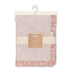 Violet Floral Muslin Baby Blanket with Ruffle Trim