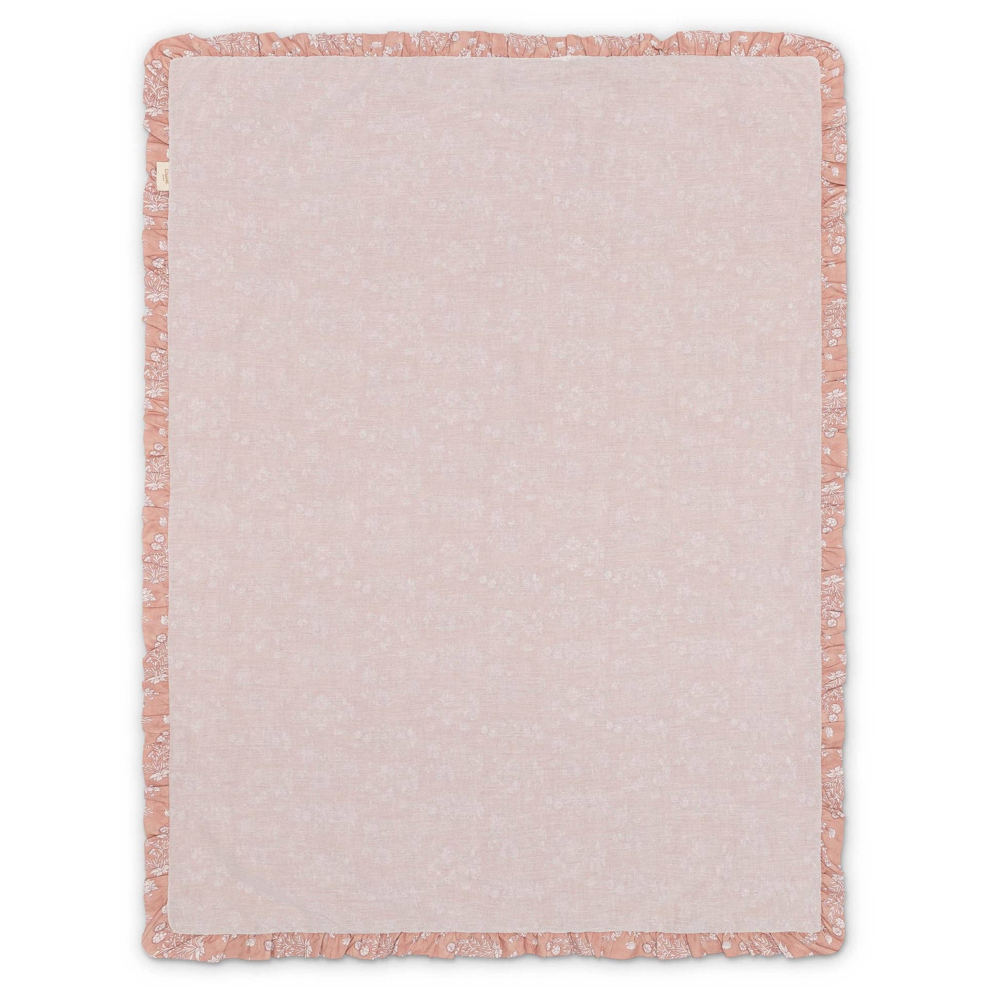 Violet Floral Muslin Baby Blanket with Ruffle Trim