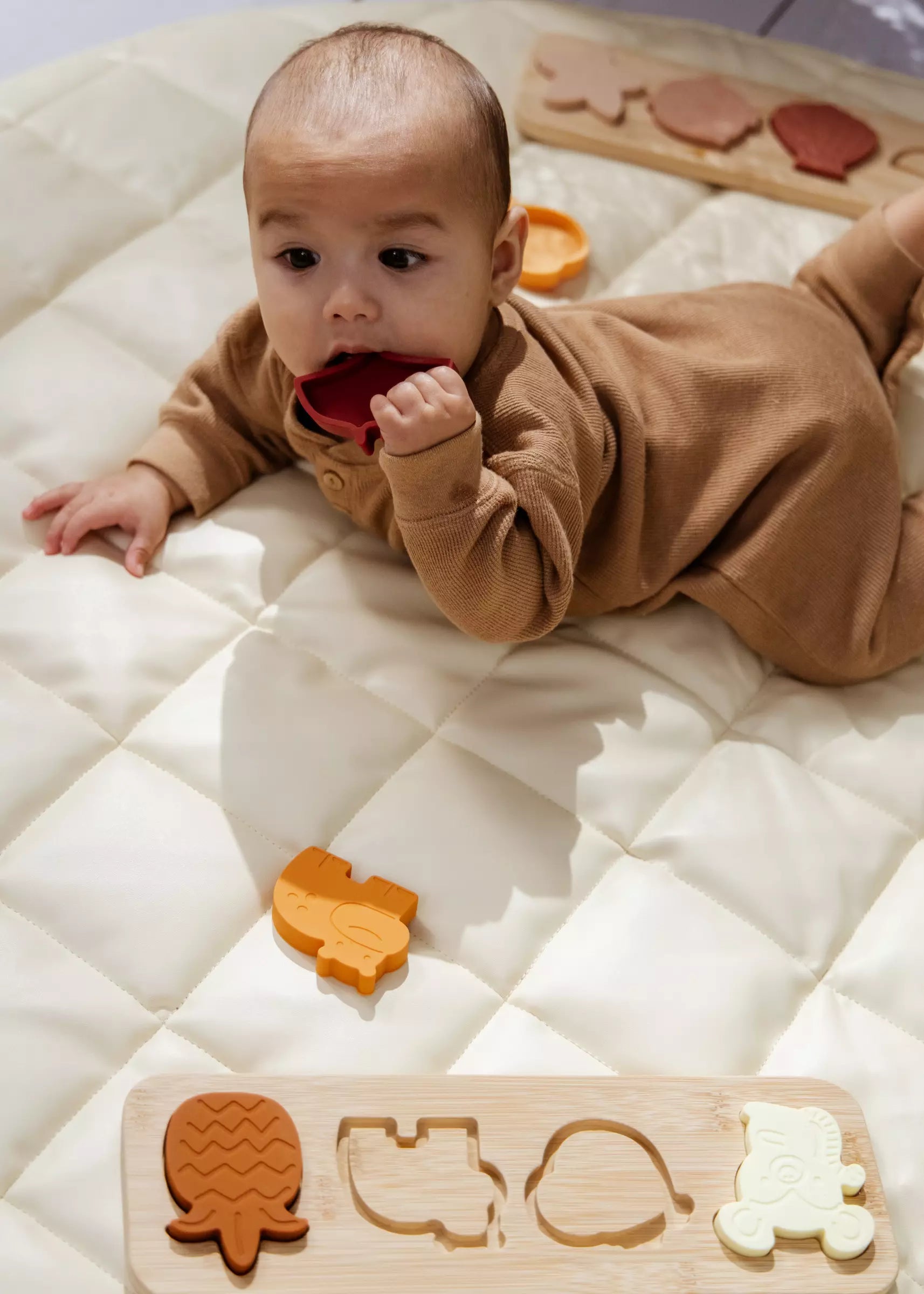 Silicone Puzzle on Wooden Plate- Jungle