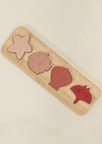 Silicone Puzzle on Wooden Plate- Ocean