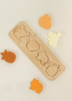 Silicone Puzzle on Wooden Plate- Jungle