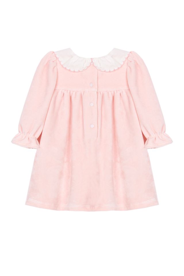Pink Dress with Embroidery on the Collar