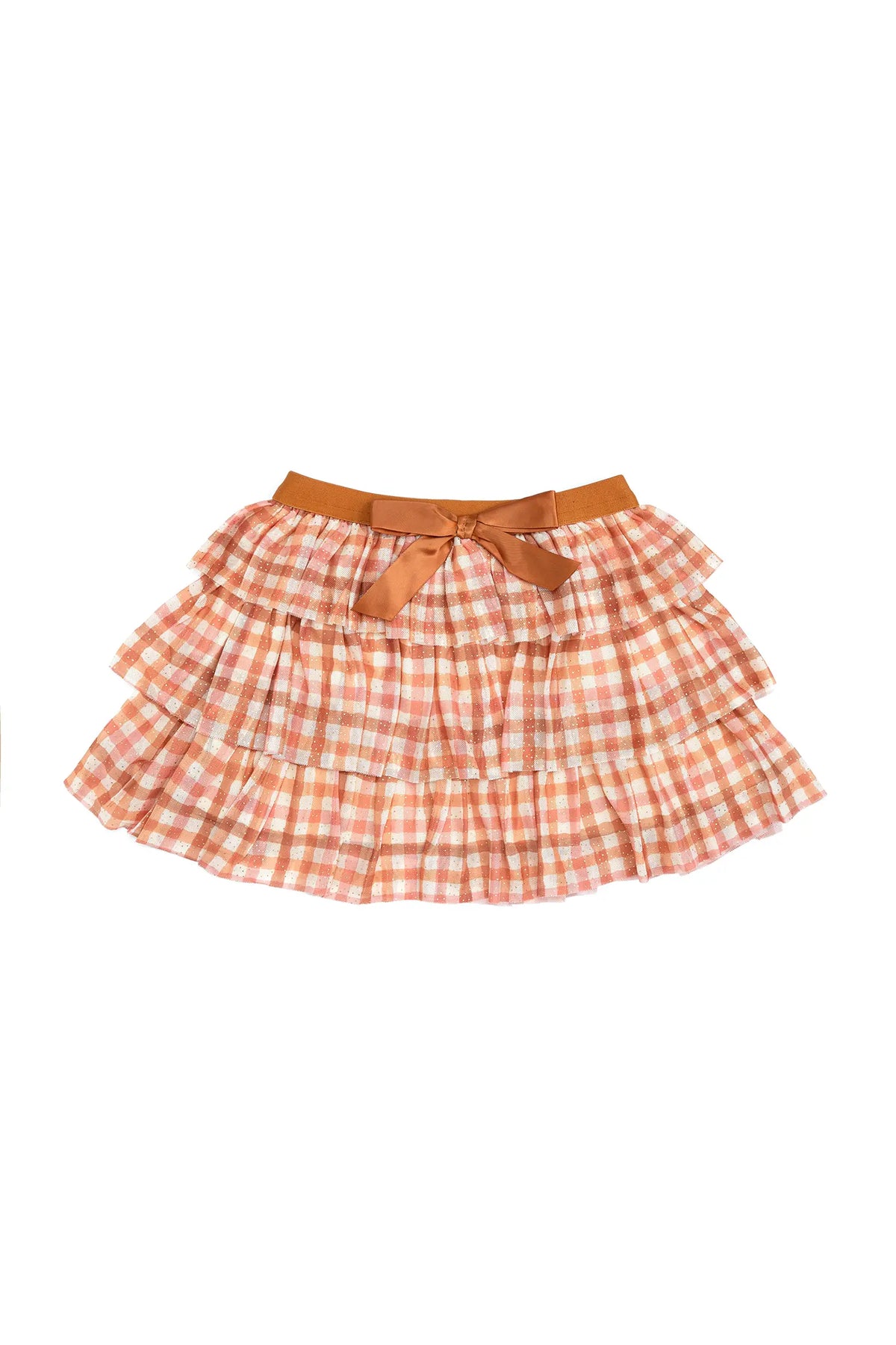 Cinnamon Plaid Tiered Tutu Skirt