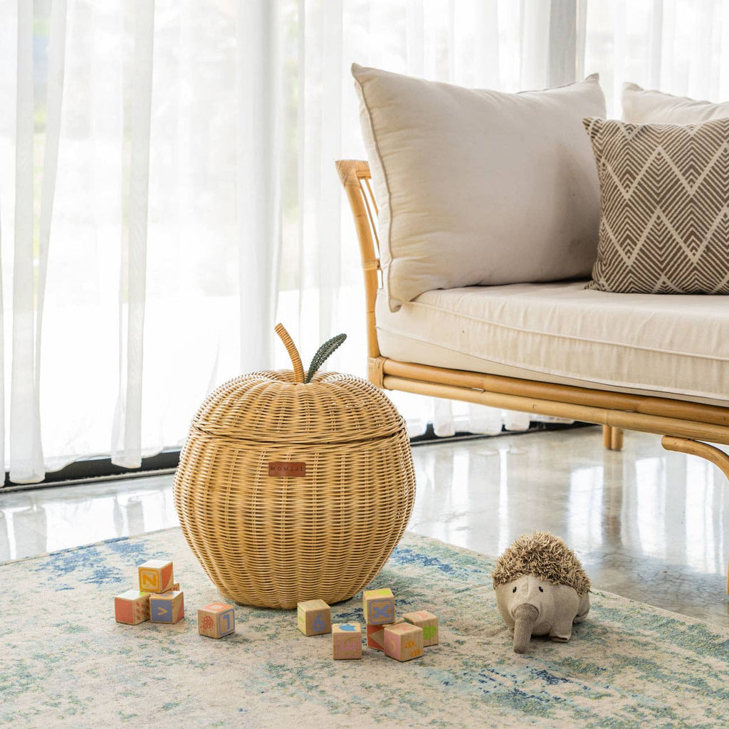 Handcrafted - Apple Basket (Natural) Medium - Rattan Wicker
