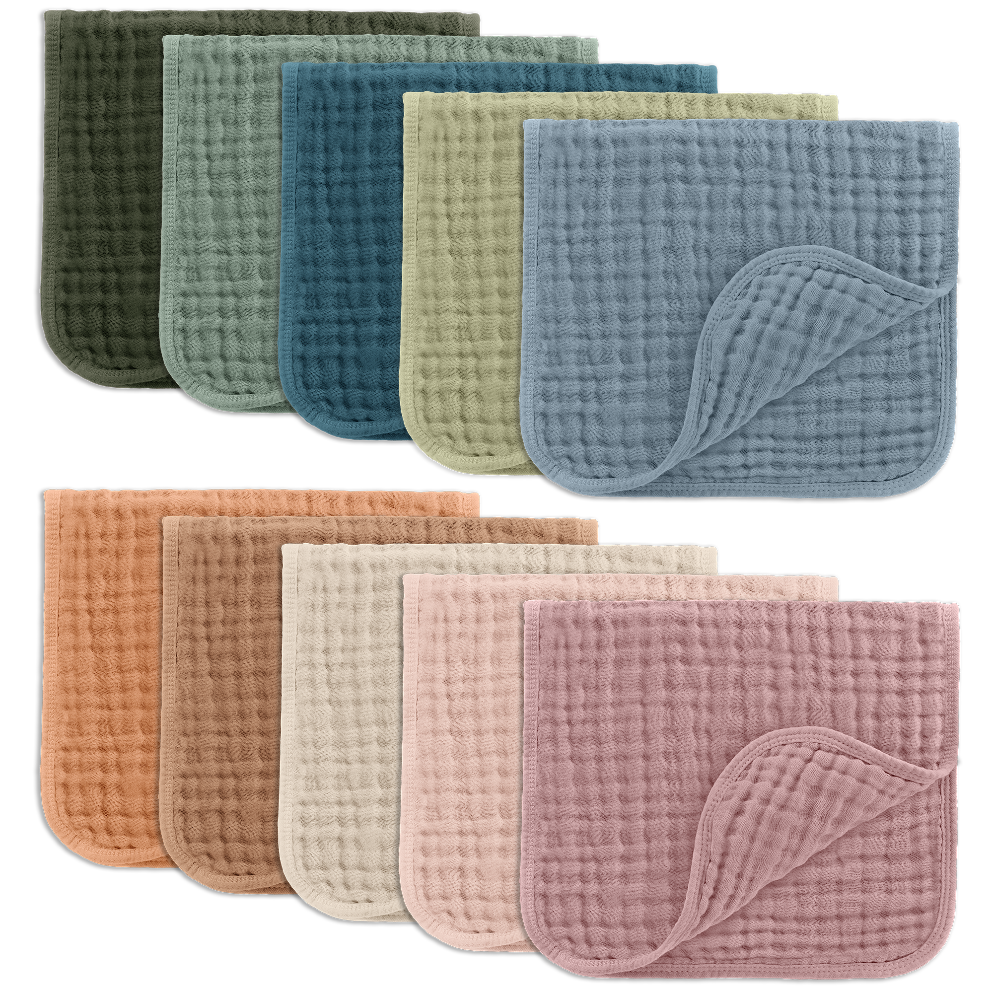 Baby Burp Cloths - 100% Muslin Cotton by Comfy Cubs