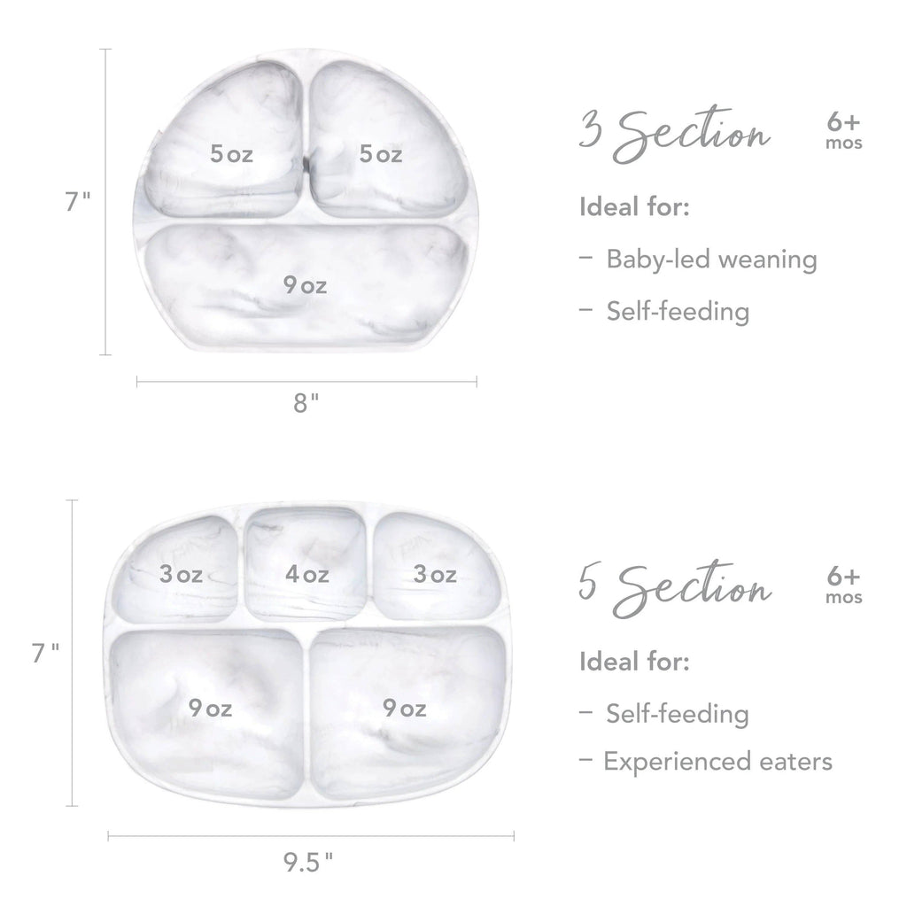 Silicone Grip Dish: Marble