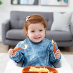 Sleeved Bib: Vintage Denim
