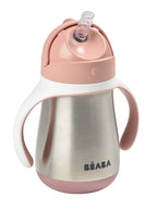 BEABA Stainless Steel Straw Sippy Cup - Rose