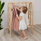Handcrafted - Belle Kids Clothing Rack - Rattan Wicker