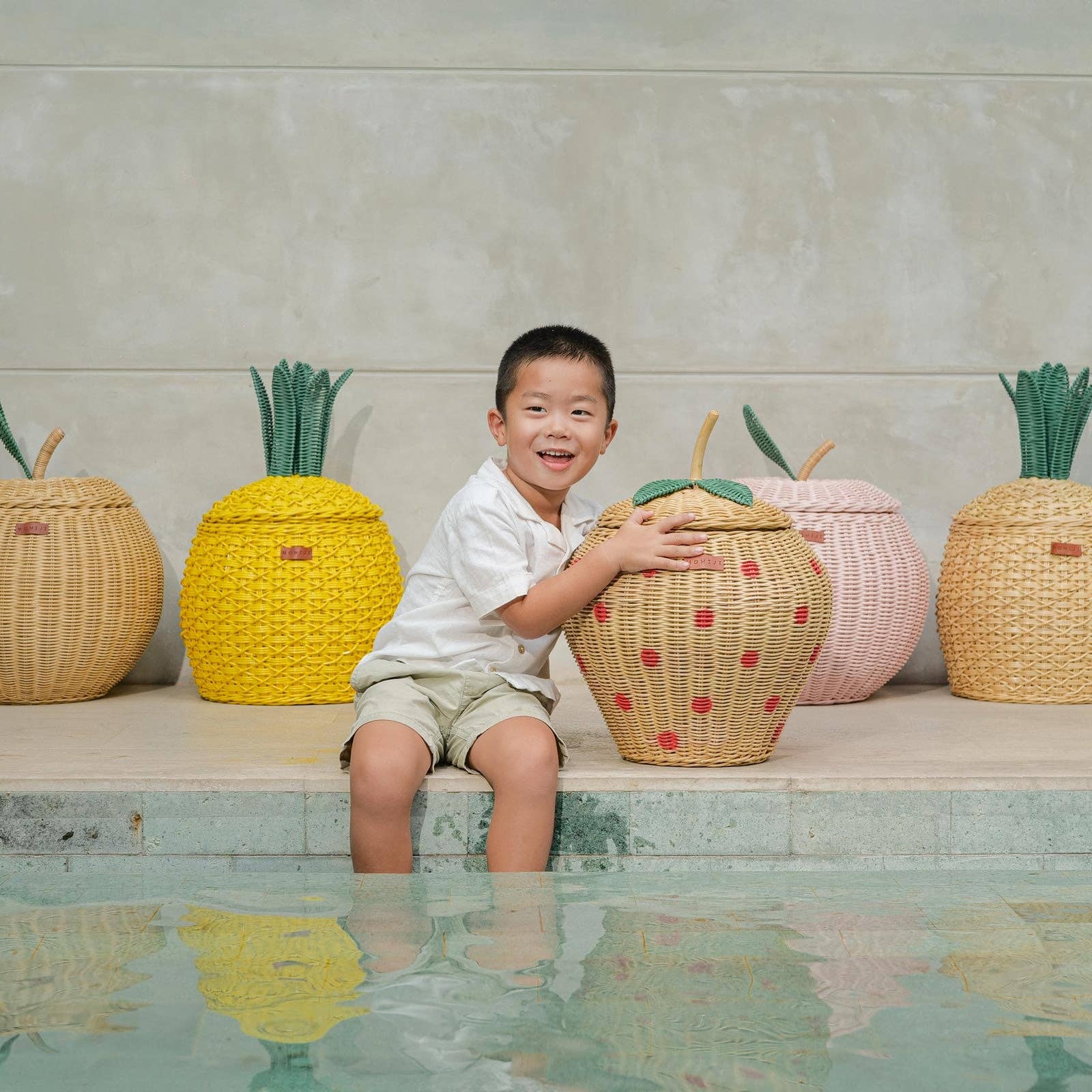 Handcrafted - Strawberry Storage Basket - Rattan Wicker