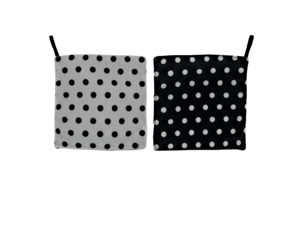 White & Black Dots Baby Paper with loop