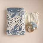 Set Nautical Blanket Whale Teether Cotton Hat Gift Summer