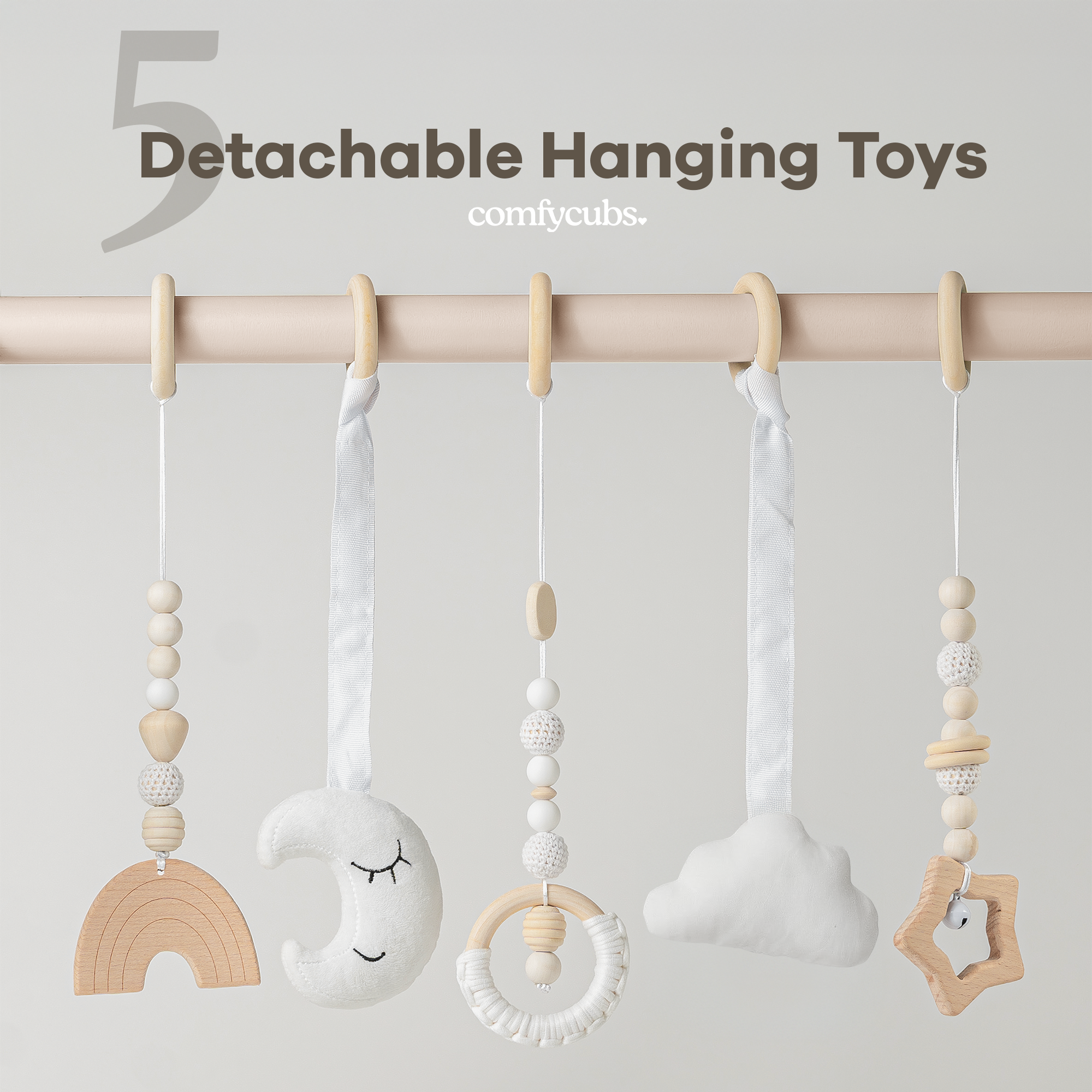 Wooden Baby Play Gym, Baby Activity Gym by Comfy Cubs