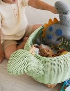 Handcrafted- Dinosaur Storage Basket (Large) -Rattan Wicker