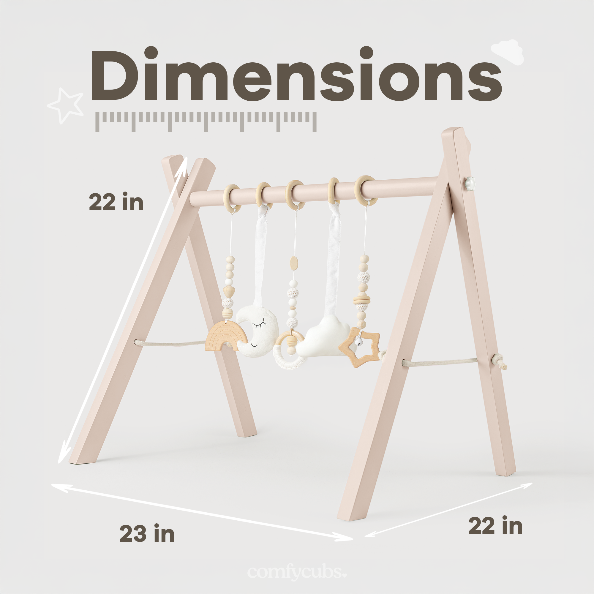 Wooden Baby Play Gym, Baby Activity Gym by Comfy Cubs