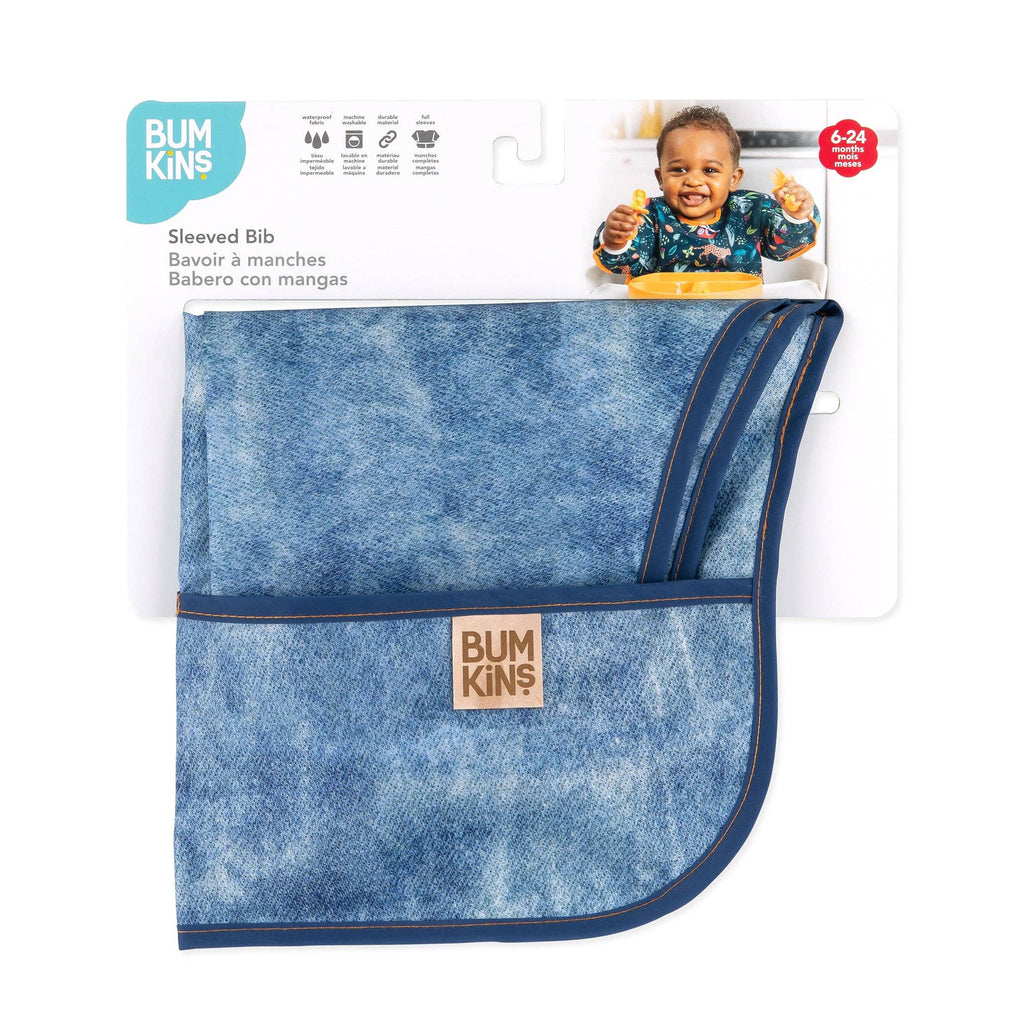 Sleeved Bib: Vintage Denim