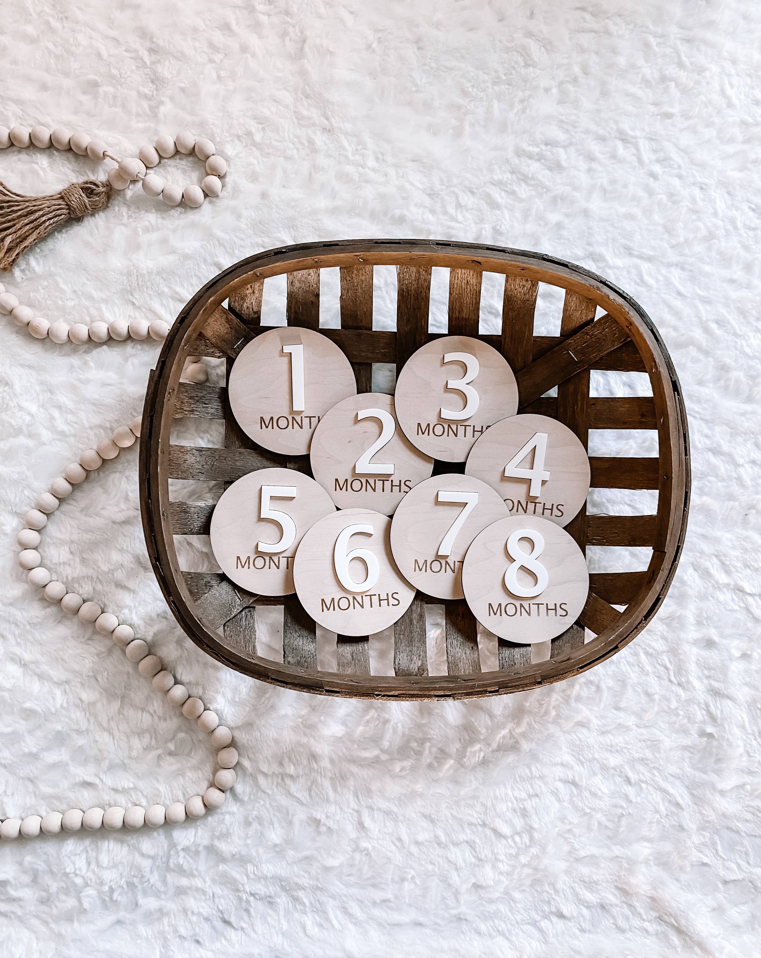 3D Wooden Monthly Milestone Set - Sleek Modern