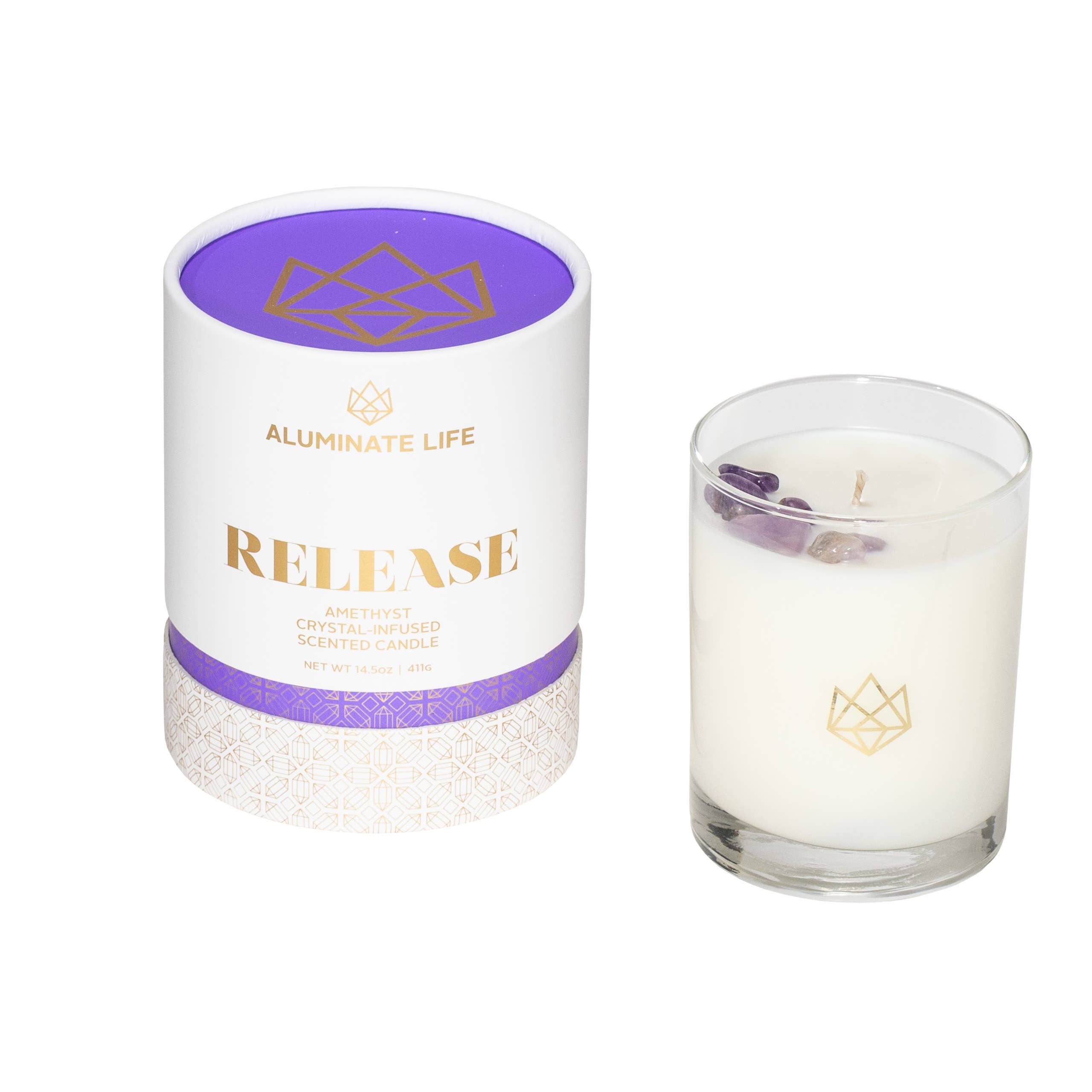 Release Amethyst Crystal Essential Oil Scented Candle