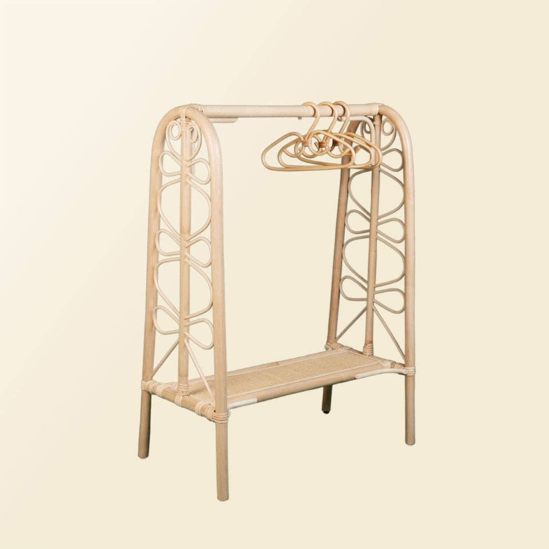 Handcrafted - Belle Kids Clothing Rack - Rattan Wicker