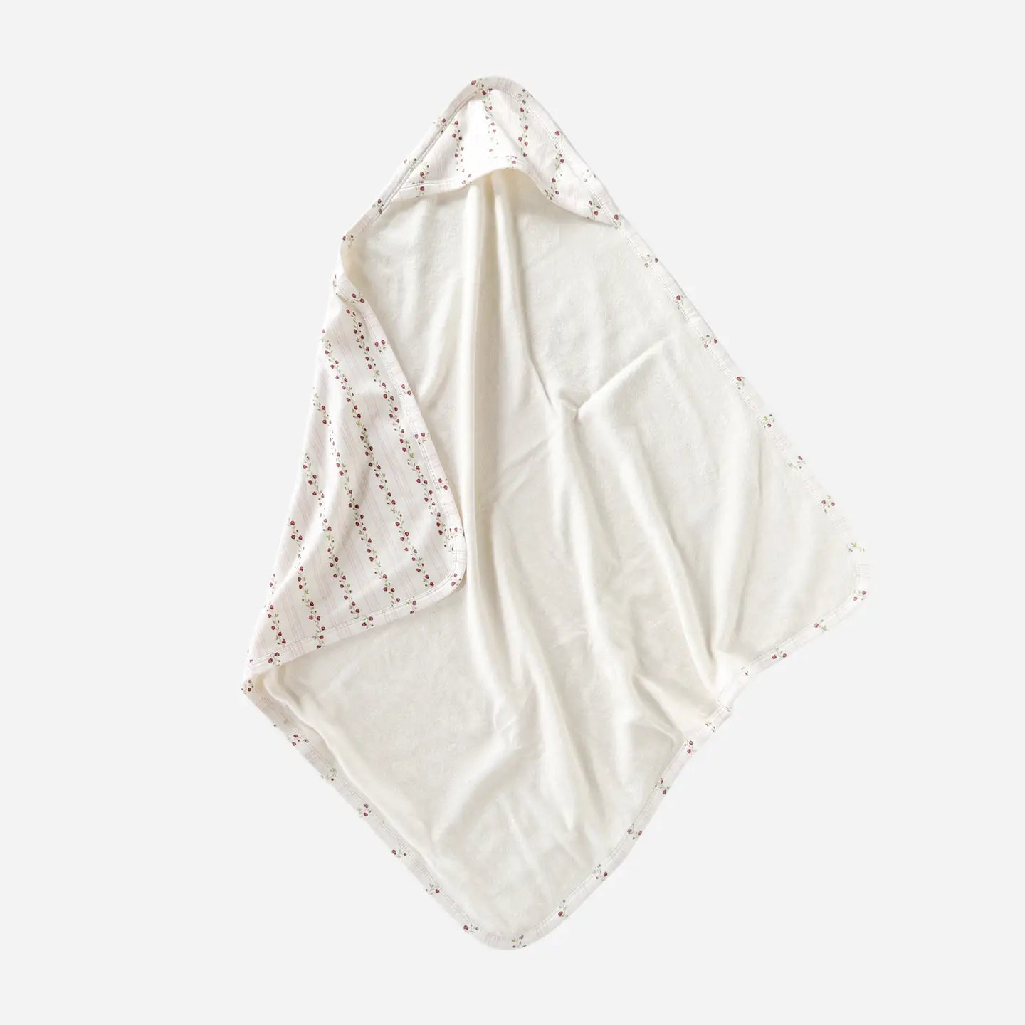 Organic Cotton Hooded Towel- Strawberry Stripe