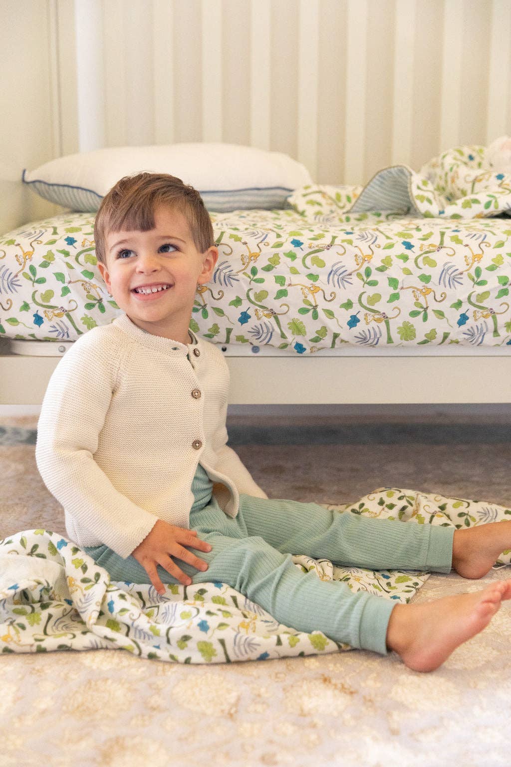 Happy Monkey Crib Sheet