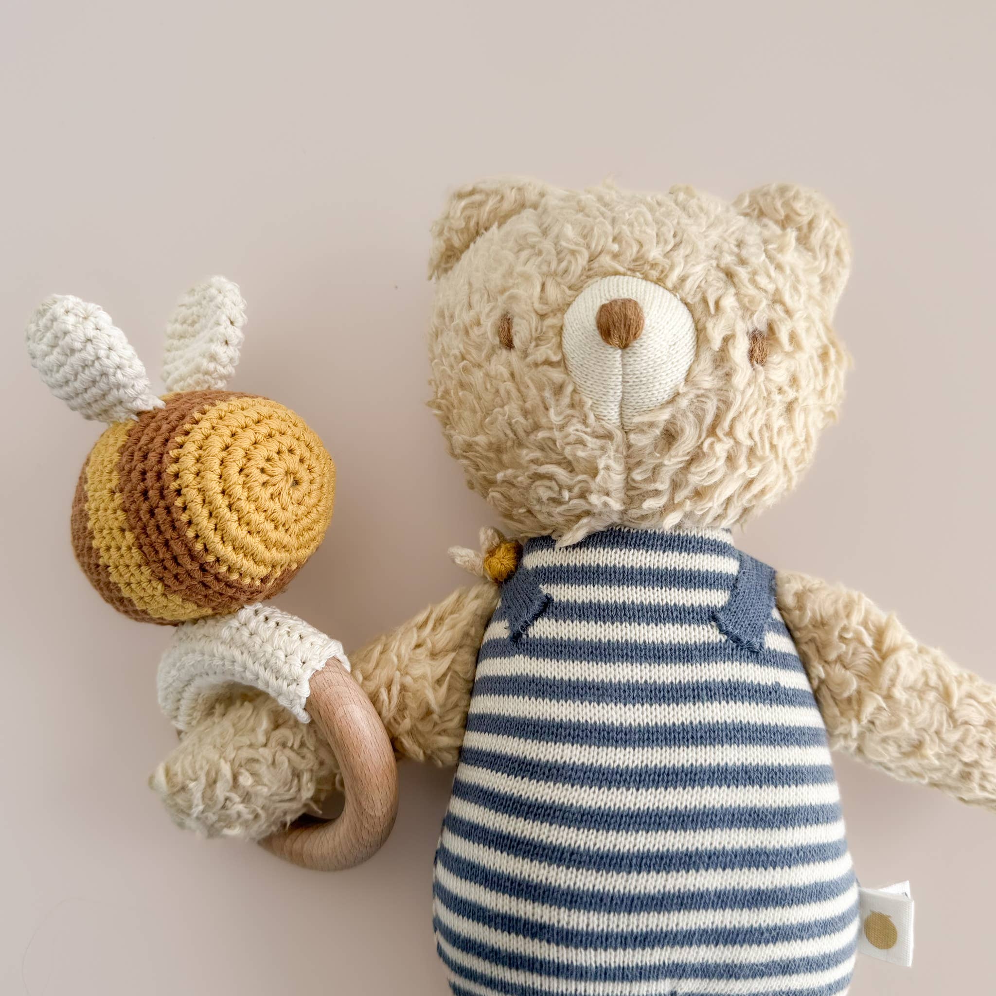 Teether Bee Cotton Crochet Rattle Spring Summer Baby Toy