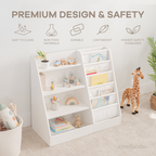 Kids Montessori Book Shelf, Shelves for Toys by Comfy Cubs