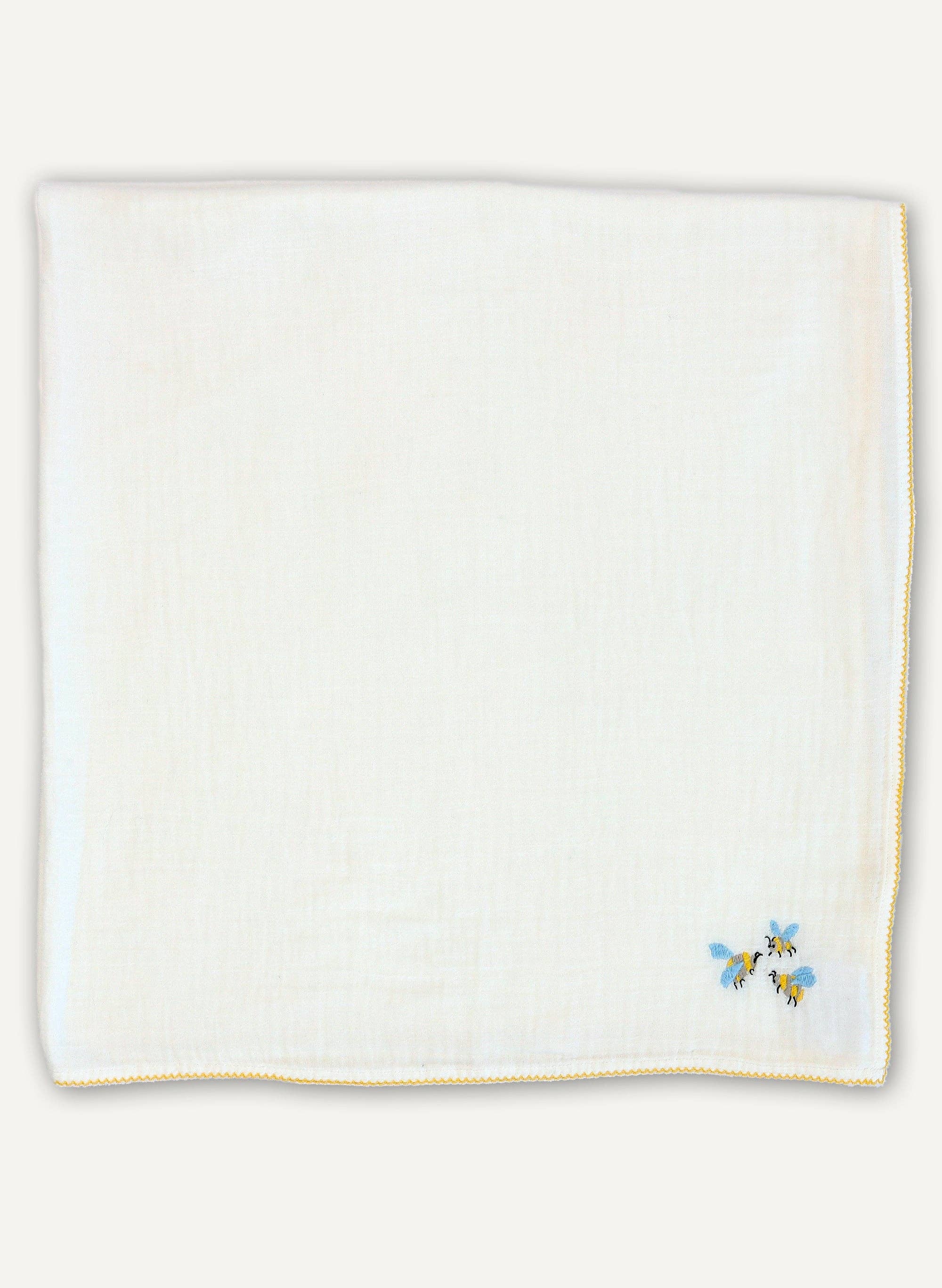 Bumblebee Embroidered Shawl Blanket