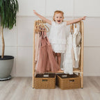 Handcrafted - Belle Kids Clothing Rack - Rattan Wicker