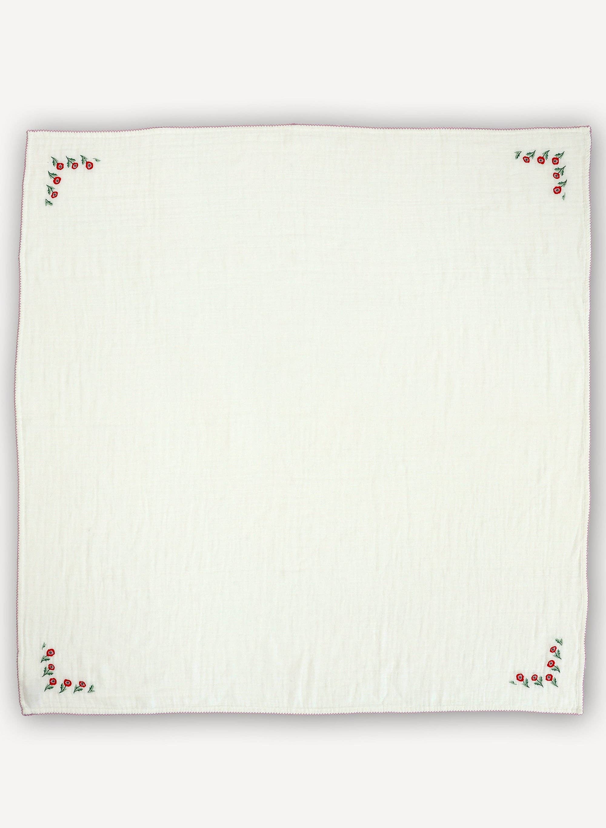 Poppy Embroidered Shawl Blanket