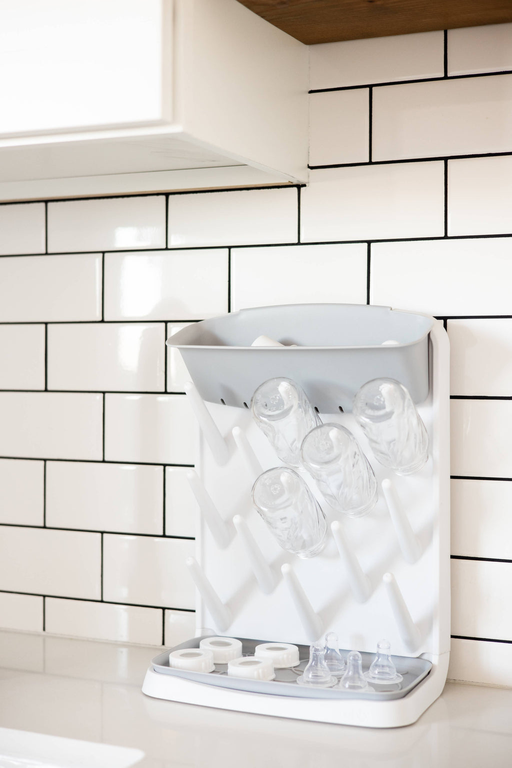 Gray Vertical Bottle Drying Rack