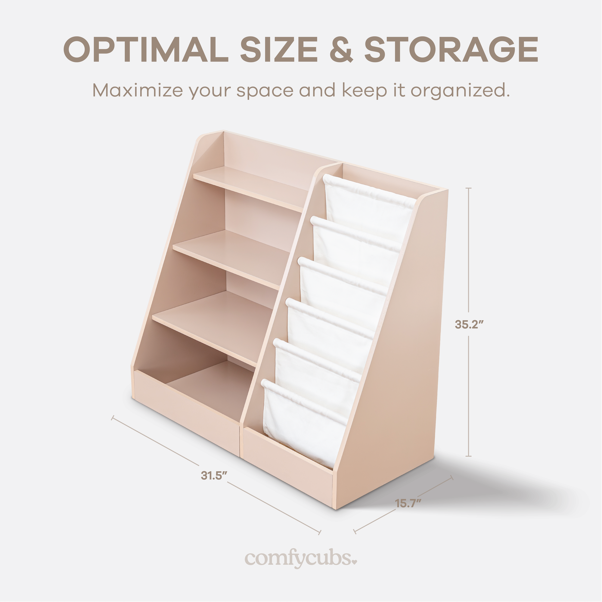 Kids Montessori Book Shelf, Shelves for Toys by Comfy Cubs