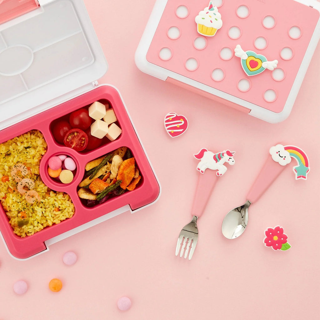 FlexWarez Kids Spoon & Fork Set w/ Charmz - Unicorn