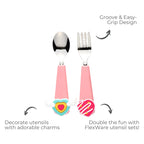 FlexWarez Kids Spoon & Fork Set w/ Charmz - Unicorn