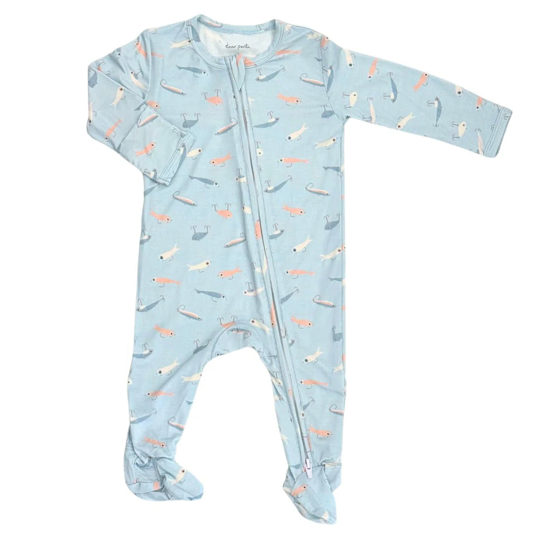 Footie Zippered One Piece in Gone Fishin'