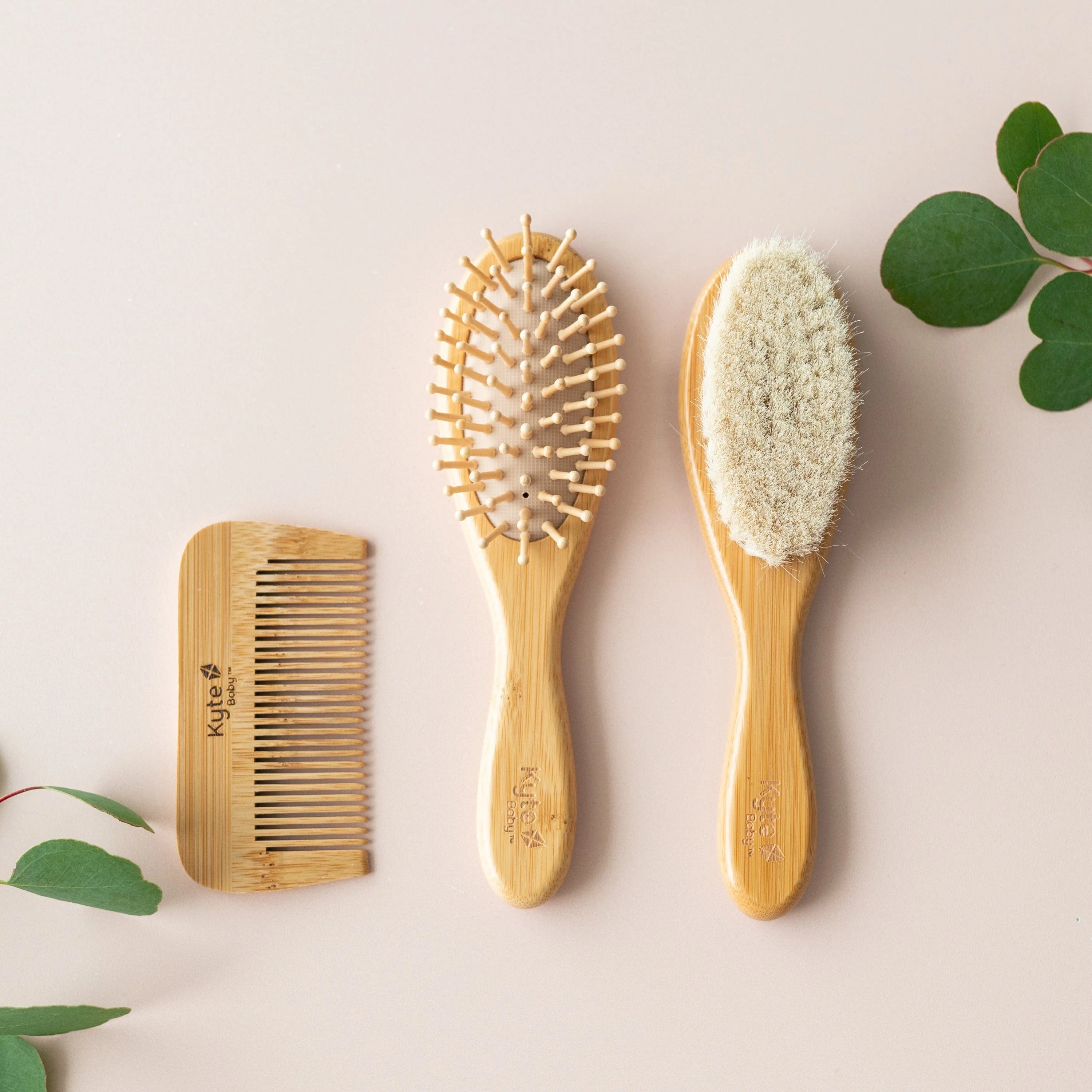 Bamboo Hair Brushes & Comb Set
