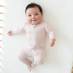 Zippered Footie in Blush