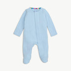 Blue Love Lines Pointelle Magnetic Footie