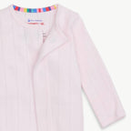 Pink Love Lines Pointelle Magnetic Footie