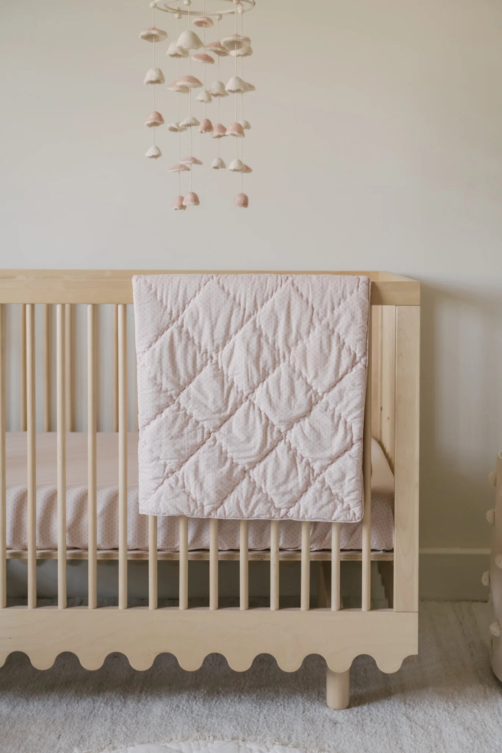 Pin Dot Crib Sheet- Peony