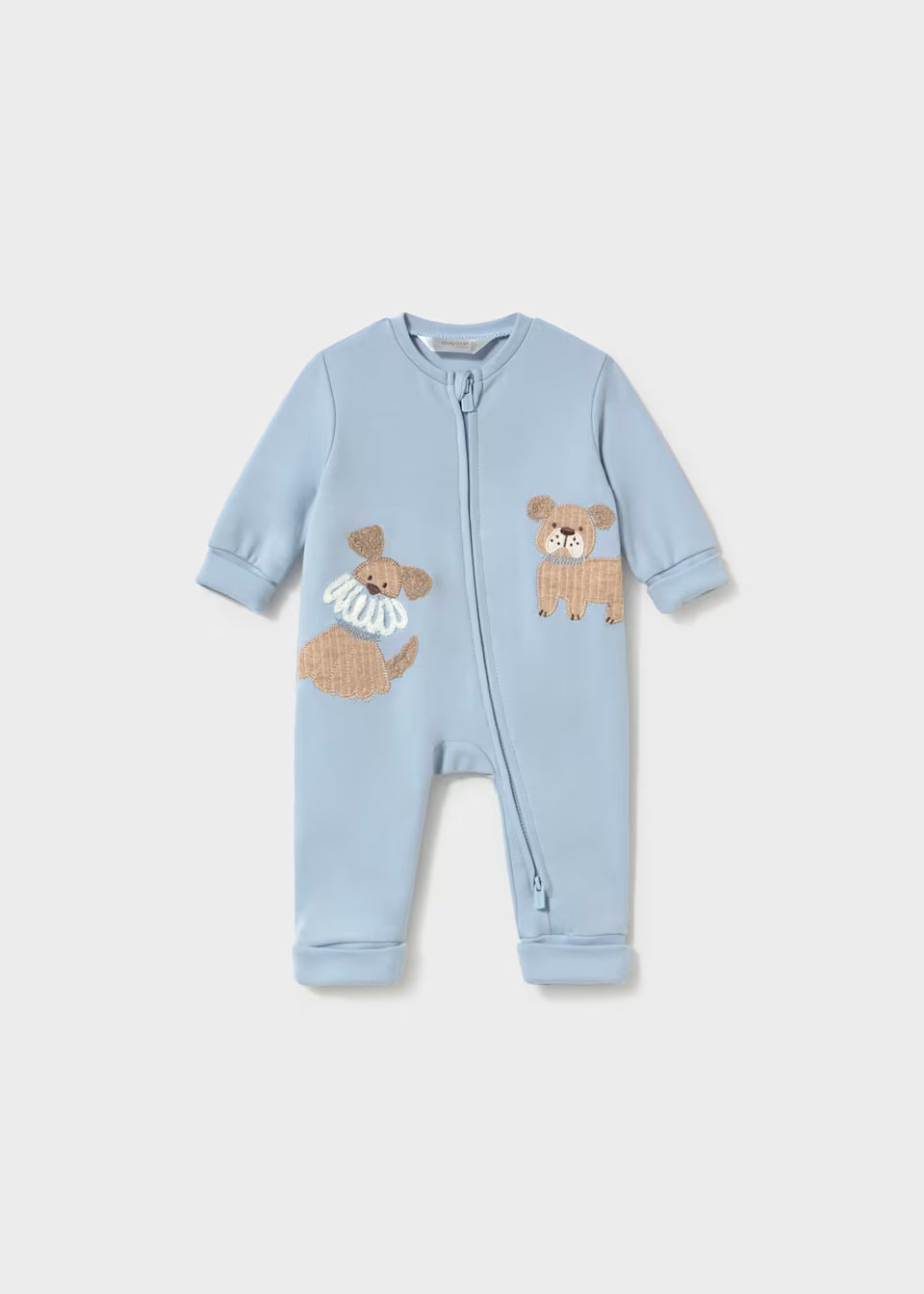 Embroidered Puppy Zip Up Pajamas