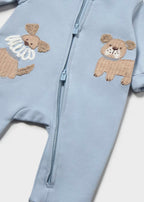 Embroidered Puppy Zip Up Pajamas