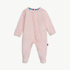 Pin Dot Pink Magnetic Footie with Ruffle