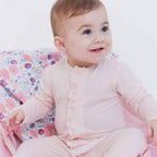 Pin Dot Pink Magnetic Footie with Ruffle