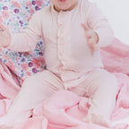 Pin Dot Pink Magnetic Footie with Ruffle