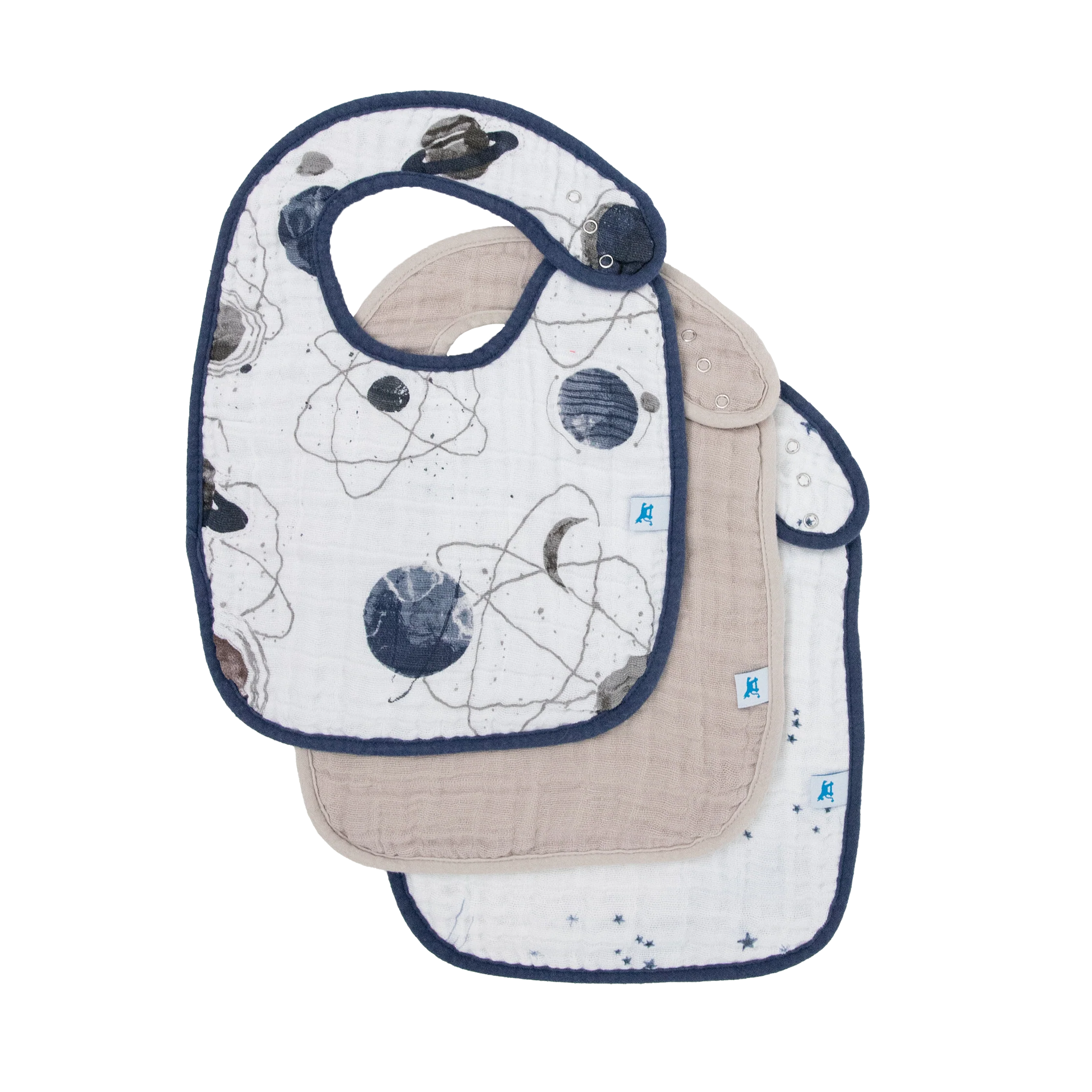 Cotton Muslin Classic Bib 3 Pack- Planetary