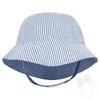 Reversible Bucket Hat- Blue Seersucker