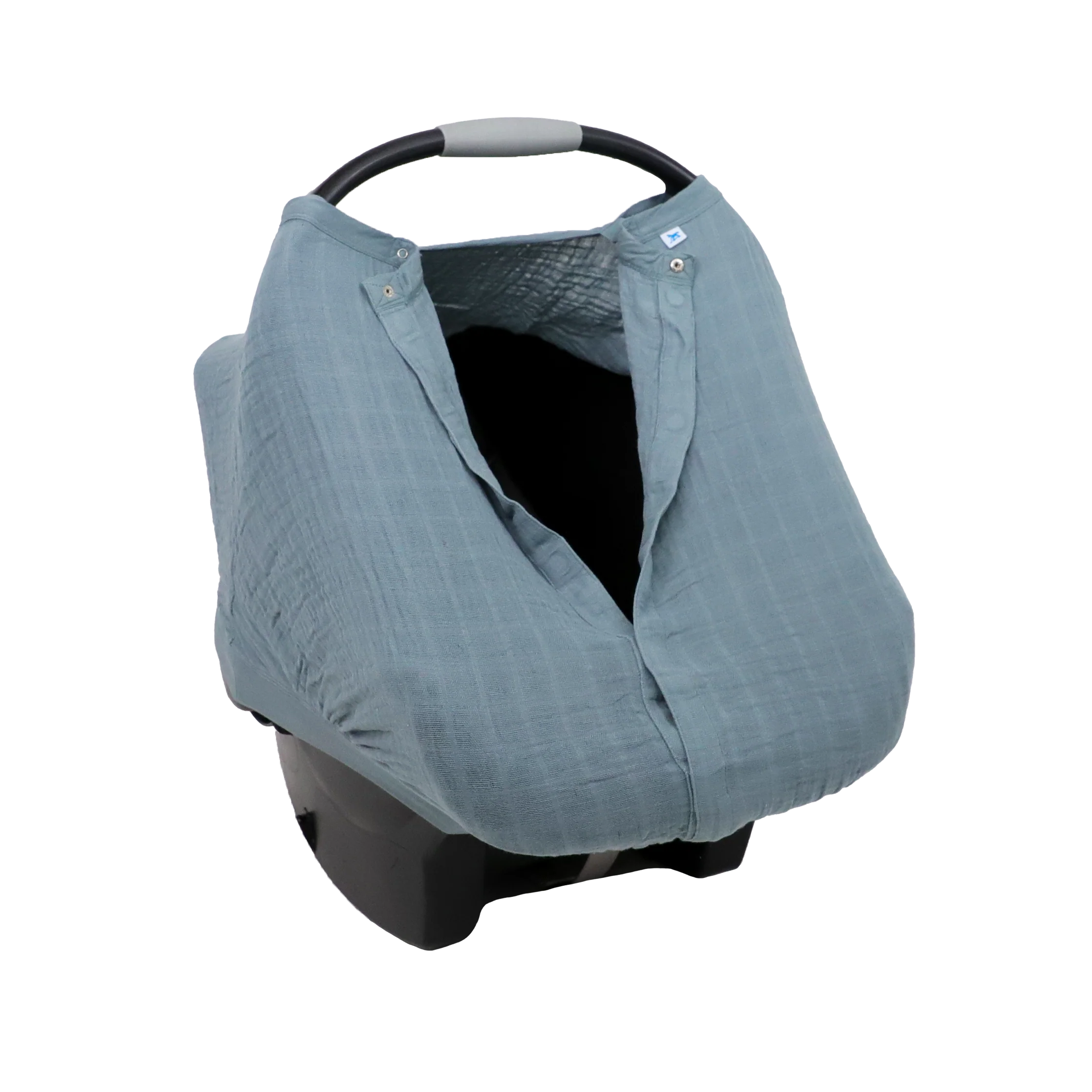 Cotton Muslin Car Seat Canopy- Sea